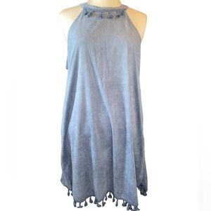 Andree By Unit dress halter style deep cut sides tassel keyhole in back Sz large